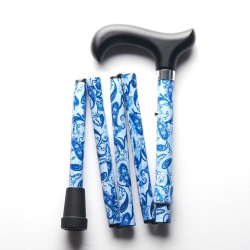 Merry Sticks悅杖 繽紛生活折疊手杖-藍色佩斯里
