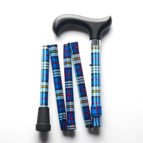 Merry Sticks悅杖 繽紛生活折疊手杖-蔚藍格紋