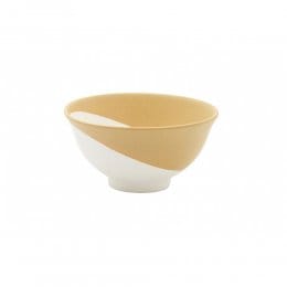 最後一件｜日本Ninen二捻 萬古燒傾斜瓷碗-芥茉黃