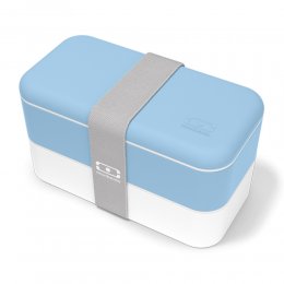 75折｜法國Monbento Original雙層餐盒-水晶藍/白
