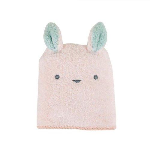 日本CB Japan 動物造型超細纖維擦頭巾-小白兔粉