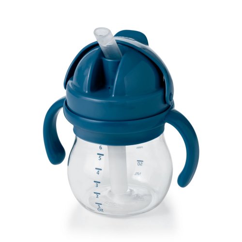 OXO tot 寶寶握吸管杯-海軍藍