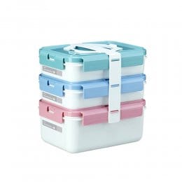 屋子限量出清｜韓國KOMAX 長型三層餐盒組-白
