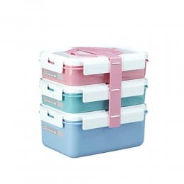 屋子限量出清｜韓國KOMAX 長型三層餐盒組-粉