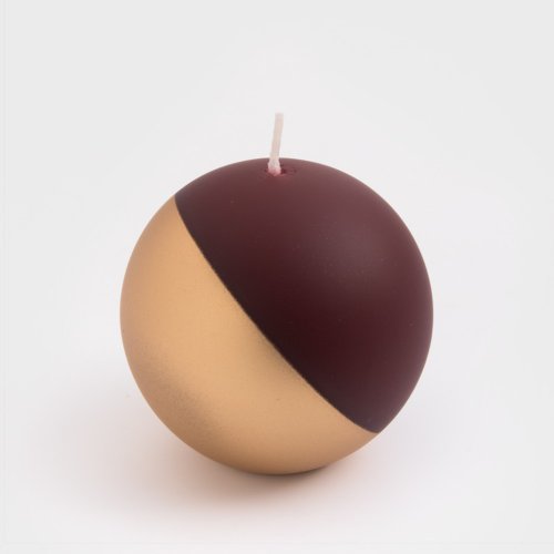 WAGA 歐式 純色漫金 7cm 球形蠟燭-波特褐