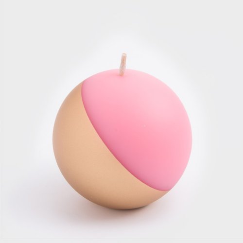 WAGA 歐式 純色漫金 7cm 球形蠟燭-茱萸粉