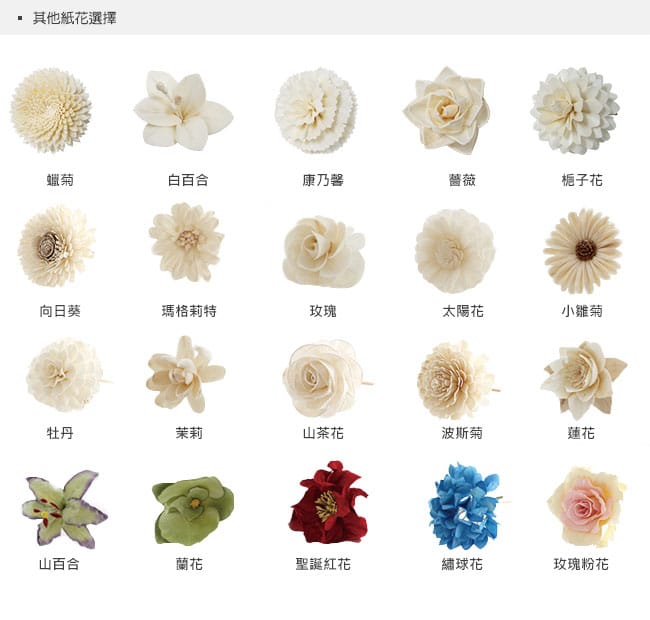 Sola植物製成天然香氛擴香紙花-玫瑰粉花/瑪格莉特/繡球藍花/牡丹花