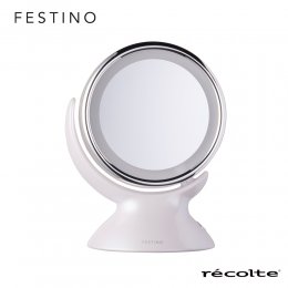 日本recolte 麗克特 Festino雙面柔光化妝鏡-簡約白