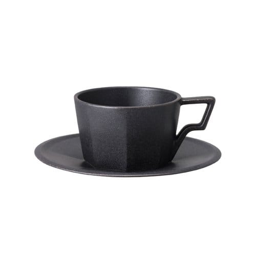 日本KINTO OCT八角咖啡杯盤組220ml-黑