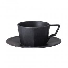 日本KINTO OCT八角咖啡杯盤組300ml-黑