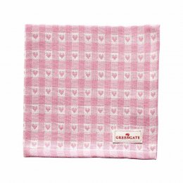 85折｜丹麥GreenGate Heart pale pink 餐巾布