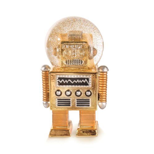 德國 DONKEY 復古機器人水晶球擺飾-金