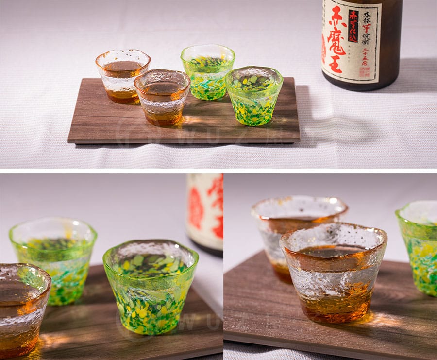 日本津輕 手作琉璃清酒杯50ml-綠 品酒必備 小酌 清酒杯 手作玻璃杯 好友聚會 好生活