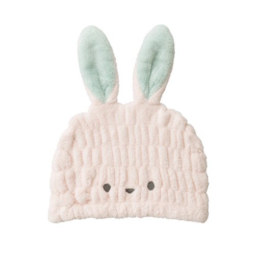 日本CB Japan 動物造型超細纖維浴帽-小白兔粉