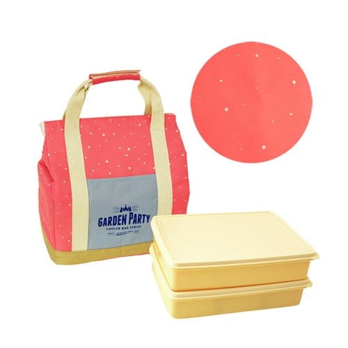清倉大特價｜日本BISQUE 野餐保溫提袋(附野餐盒X2)-點點紅