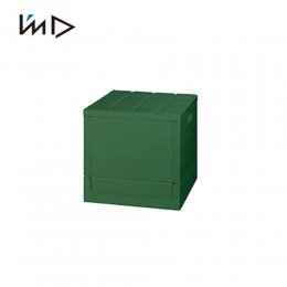 獨家68折｜日本 Iwatani岩谷 Grid格子磚可堆疊摺疊收納椅-20L 綠