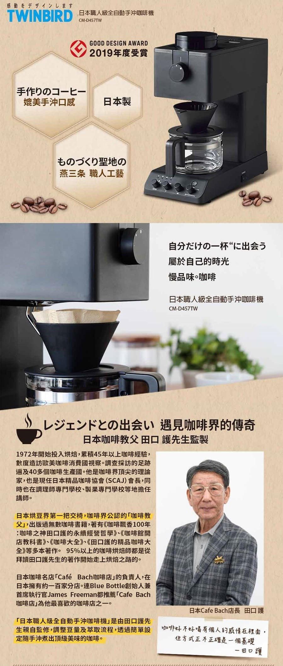 TWINBIRD Full Automatic Coffee Maker CM-D457B