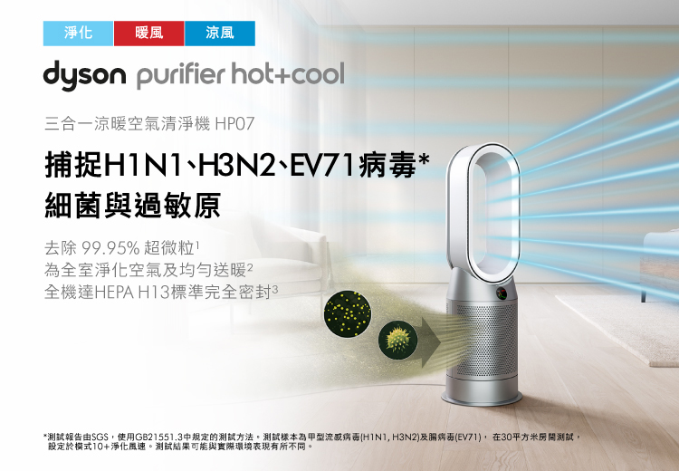 Dyson Purifier Hot+Cool HP07 三合一涼暖空氣清淨機(黑鋼色)，空氣